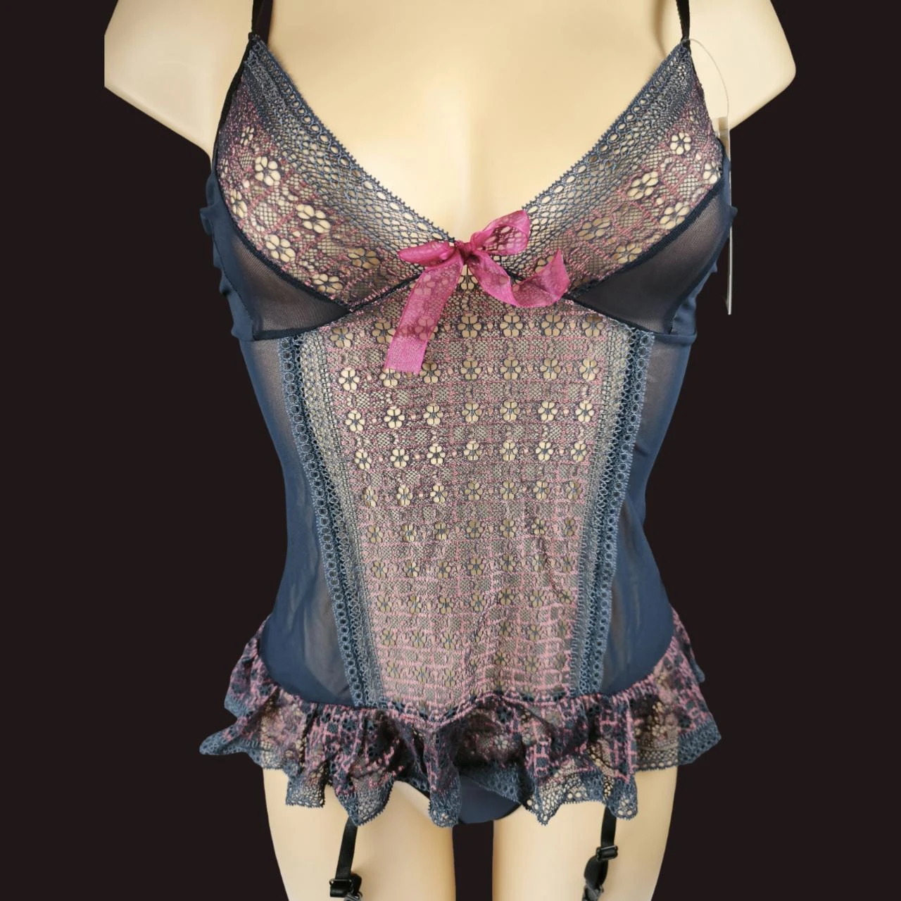 Conjunto de lingerie Guêpière + String Marca Casmir "Elise Corset" Novo G/GG 40/42 – photo 5